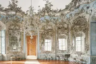20210330_4_4_Schloss-Nymphenburg-Amalienburg-Spiegelsaal_Bayerische-Schloesserverwaltung Im Spiegelsaal der prunkvollen Amalienburg im Nymphenburger Schlosspark.