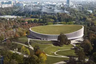 Visualisierung der neuen Sportarena im Olympiapark Der neue SAP Garden von oben