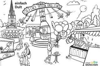 Ausmalbild der Auer Dult Ausmalbild der Auer Dult