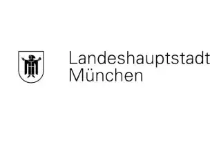 Logo und Schriftzug der Landeshauptstadt München auf weißem Untergrund