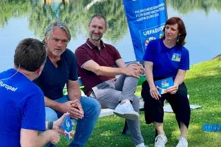 #hockdiher-Bank mit Jochen Sauer und Lorenz Funk #hockdiher-Bank mit Jochen Sauer und Lorenz Funk