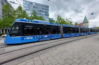 Europa-Tram am Stiglmaierplatz Europa-Tram am Stiglmaierplatz